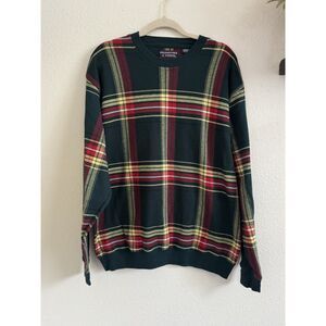 Vintage 90s Cosby Style Plaid Roundtree & Yorke Sweater XL